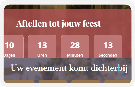 Countdown timer widget met aftellen tot het evenement